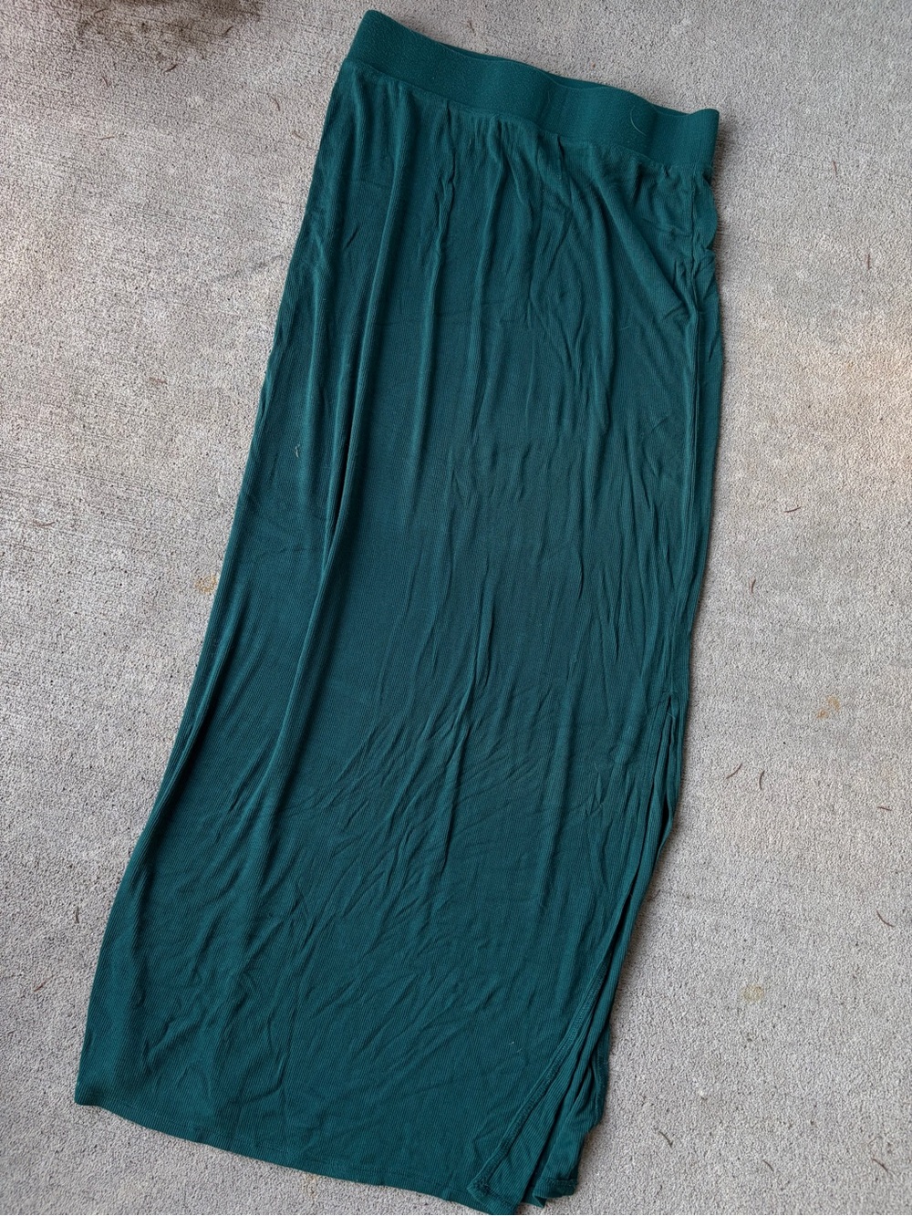 Free People FP Beach teal ribbed soft midi skirt